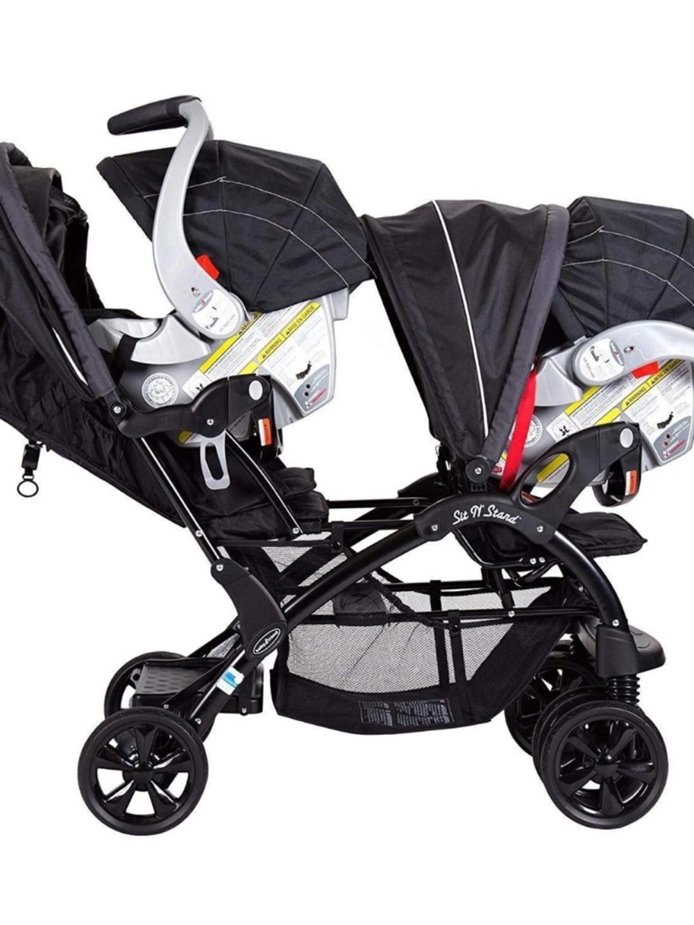 Baby Trend Sit N' Stand Double Stroller with Riding Board & Under Cubby Storage - Picture 4 of 12